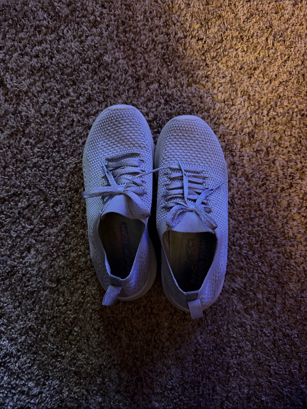 Skechers Wonens Knit Lace-Up Sneakers - Light Gray